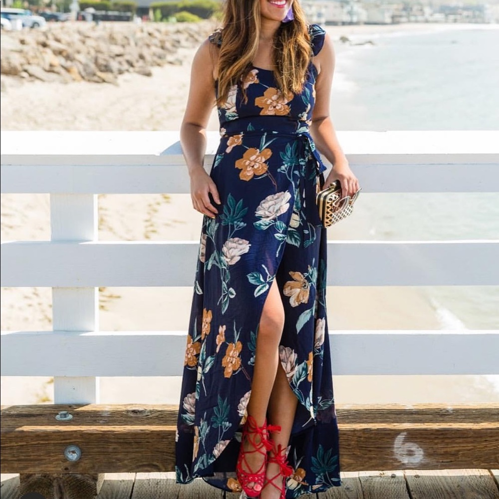 🌼 FLORAL MAXI SLIT DRESS